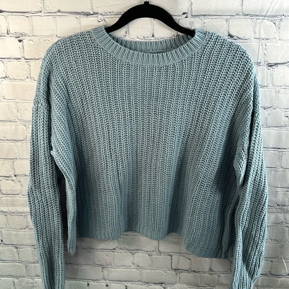 🧥 LA Hearts Periwinkle Blue Cable Knit Sweater - Size Small